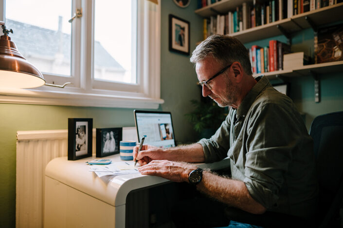 Man working from home office