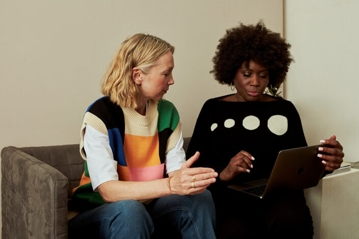 Women on a sofa together