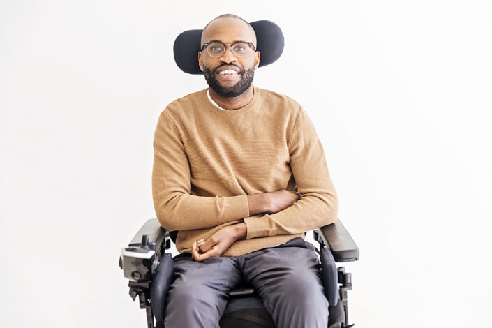 African American man in wheelchair