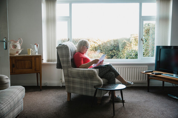 Woman reading letters