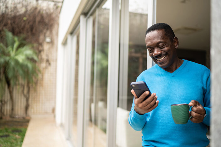 Man looking at phone