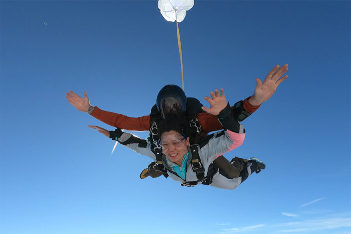 Jia skydiving for the Charity for Civil Servants