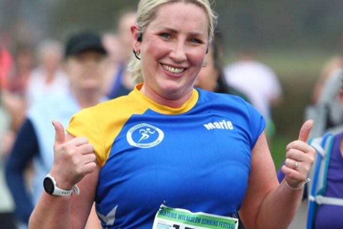 Marie preparing for the Manchester Half Marathon