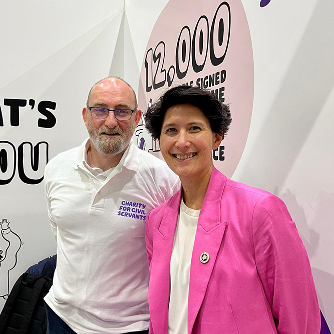 Matt Forrest, Director of Fundraising and Communications at the Charity for Civil Servants, and Cat Little, Civil Service COO