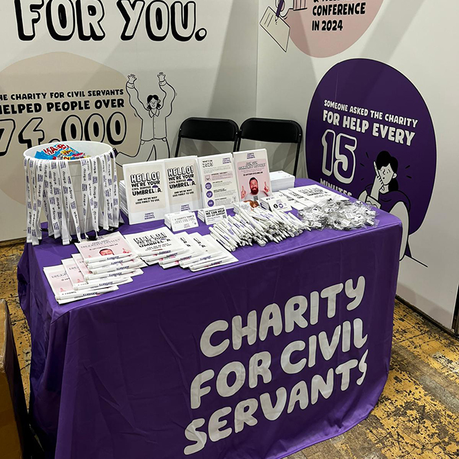 Charity for Civil Servants stand at Civil Service Live 2025 Cardiff