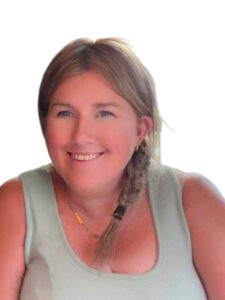 Photo of Andrea Willinger Cabinet Office Grief Cafe wearing a grey tshirt