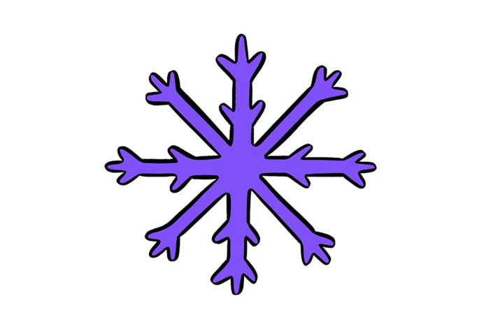 Illustration of a purple snowflake